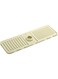 TOMVAES Faucet Drainer Mat, Beige White Silicone Faucet Splash Guard, Waterproof Quick-drying Drainage Pad, Kitchen Bathroom Sink Water Stain Resistant Mat, 44.5 * 14.5cm