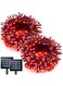 JMEXSUSS 2 Pack Red Solar Lights, Each 100 LED 33ft Valentine Solar Lights Outdoor, 8 Modes Christmas String Lights for Outside Valentine Day Tree Yard Decor