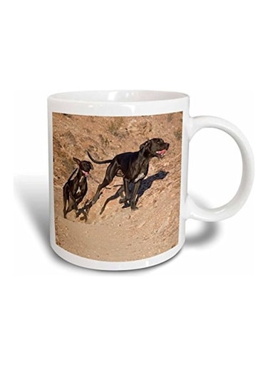 Printed Ceramic Mug Beige/Black