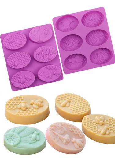 Cavities Silicone Soap Mold Oval Bee Shaped Homemade Soap Making Mould DIY 3D Originality Insect Soap Mold Gifts Craft Supplie