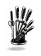 9-Piece Kitchen Knife Set with Acrylic Block &acirc;&euro;&ldquo; Chef, Cleaver, Slicer, Utility, Paring, Scissors, Sharpener &amp; Peeler