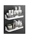 KASTWAVE 2-Pack No Drill Shower Caddy - Stylish Double Layer Adhesive Organizer for Bathroom, Kitchen &amp; Dorm Storage (Grey &amp; Gold)