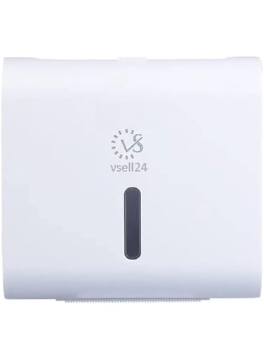 Vsell24&trade; Wall Mounted Self Adhesive Waterproof Tissue Paper Roll Dispenser Toilet Paper Napkin Holder Storage Box Compatible with Roll Paper Tissue Paper for Bathroom Kitchen Living Room White/Grey