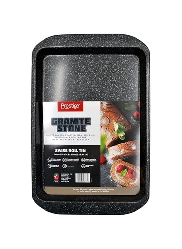 Prestige Rectangular Baking Tray with Nonstick Granite Stone Coating   Carbon Steel Baking Pan   Premium Swiss Roll Tin - PR48772