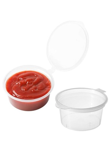 Cuisine Art Disposable Sauce Cups with Lids 30ml PP Portion Cups Leak Proof BPA Free Food Grade Ideal for Dips Dressings Condiments Meal Preps 30 Pack