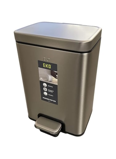 EKO Stainless Steel Pedal Trash Bin 6L Silver