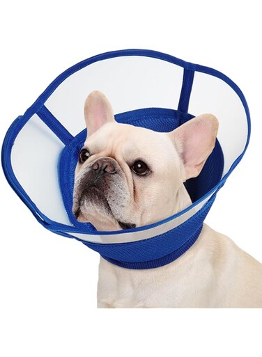 Kuoser Dog Elizabethan Collar Dog Cone Protective Collar Adjustable Breathable Lightweight Post-Surgical Recovery Collar Wound Protection Wound Lick Prevention Scratch Prevention(RoyalBlue,S)