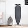 Black Ironing Board, Heat Resistant Iron Board With Steam Iron Rest, Foldable Ironing Stand With Dark Gray Color Structure 113cm x 50 cm