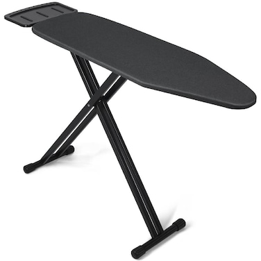 Black Ironing Board, Heat Resistant Iron Board With Steam Iron Rest, Foldable Ironing Stand Structure 113cm x 30 cm