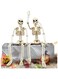 Tiokkss 2 Packs 16" Posable Halloween Skeleton, Full Body Tiny Skeletons for Halloween Decorations, Graveyard Decor, House