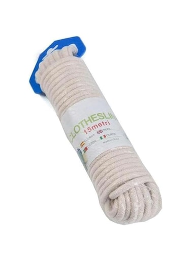 FITTO 10m Cotton Rope Clothesline &ndash; 8mm Thick Durable Natural Rope for Laundry, Indoor &amp; Outdoor Use, Eco-Friendly and Strong for Heavy-Duty Drying