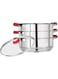 Premier Stainless Steel Induction Bottom 3 Tier Steamer with glass lid - 24 CM
