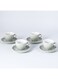 8-Piece Kiln Variable Glaze Process Round Linear Ceramic Coffee Cup And Saucer Set Green 11x9x6.5cm