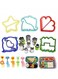 Cutters Set, 23Pcs for Children Vegetables Fruits Cutter 5Pcs Sandwich Cutters Dinosaur Dolphin Train Stars Heart Shapes, 8Pcs Stainless Steel Cutters and 10Pcs Food Kid Fork