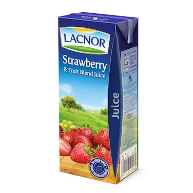 Lacnor Strawberry and Fruit Blend Juice No Added Sugar, 180ml