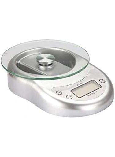 eWINNER 5KG Digital Electronic Weighing LCD Electronic Kitchen baker postal Household Scale Food Cooking HG LED display scale (WH-B11/5kg/1g, Silver)