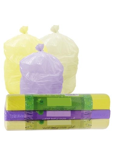 Home Smart Fragrance Garbage Plastic Bags Pack of 3 Rolls Size 10 Gallons Good for Kitchen Home Garden and Outdoor Activity Total 90 PCs Fragrance Garbage Bags