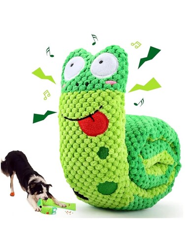 Dog Squeaky Toy, Interactive Dog Toy, Treat Puzzle Dog Toy, Durable Anti-Anxiety Soft Puppy Plush Dog Chew Toys for Puppy Small Medium Large Dogs Reduce Boredom Cleaning Teeth