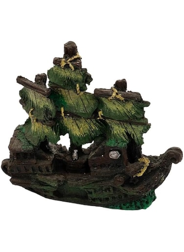Aquarium Decorations Ornament Small Sailboat Pirate Ship Glass Fish Tank Decoration Fish Shelter Freshwater Saltwater Decor