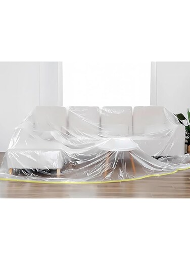 OBABO [Upgrade] Plastic Sofa Couch Cover, Waterproof &amp; Dustproof Plastic Sofa Storage Cover, Sofa Bed Couch Furniture Protector Cover Shelter for Moving Protection and Long Term Storage (240cm * 20m)