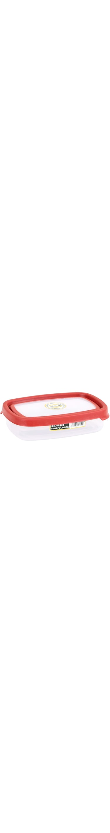 Wham Seal It Rectangular Food Box, Red - 550 ml (Clear/Red)