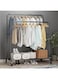 Luksyol Clothes Rack - Premium Metal Clothes Hanger Stand with Storage Shelf for Coats, Shoes, and More - Durable and Stylish Organizer for Bedroom and Bathroom Use (Black, 1 shelves   1 Rail)