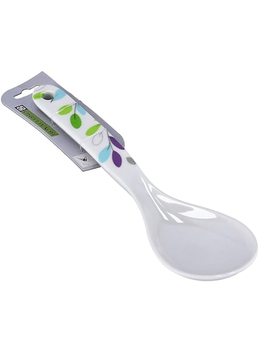 Royalford Melamine Ware Rice Spoon Cooking And Serving Spoon With Grip Handle Broad Deep Bowl Dinner Cutlery/Crockery Utensil Ideal For Rice, Soup, Desserts &amp; More, Multi
