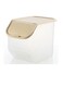 5KG Rice Container Plastic Cereal Box with Measuring Cup Stackable Food Storage Containers for Rice Grain Beans Cat/Dog Food and Refrigerator Organizer (Coffee)