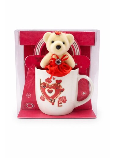 Smart HomeSmart Valentine&acirc;&euro;&trade;s Day Gift Set &acirc;&euro;&ldquo; 370ML Mug with Teddy Bear Ideal Gift for Friends, Wife or Husband Perfect for Valentine, Anniversary &amp; Birthday