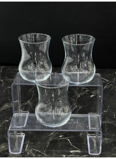 Pasabahce Semaver Tea Glass Set 285ml &acirc;&euro;&ldquo; 3 Piece Large Traditional Turkish Tea Glasses &acirc;&euro;&ldquo; Elegant Clear Serving Set &acirc;&euro;&ldquo; 1200040