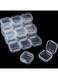 Khazna Rectangle Clear Plastic Containers 36 Pieces, Transparent Beads Storage Containers Box Jewelry Storage Box Case with Hinged Lid for Small Items Beads Jewelry