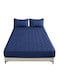 Waterproof Fitted Bedding Topper Set 150 x 200 cm Navy Blue Protect Your Mattress and Pillows Includes 2 Pillowcases