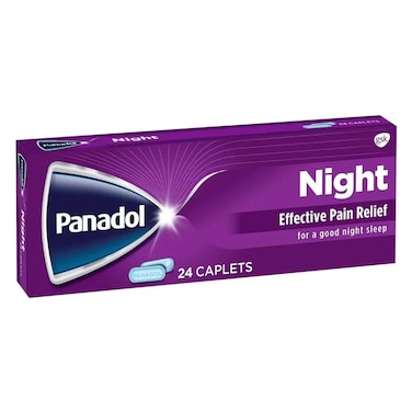 Panadol Night Caplets For Fever &amp; Pain Relief, Pack of 24's
