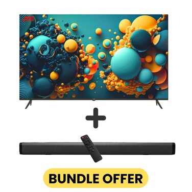 55-Inch 4K UHD Android 13 Smart TV with Quad-Core Processor, 60Hz, HDR, Wide Viewing Angle Paired with 2.0 Channel 30W Soundbar, Bluetooth, USB, FM Radio - LT-55N775+SOUNDBAR Black