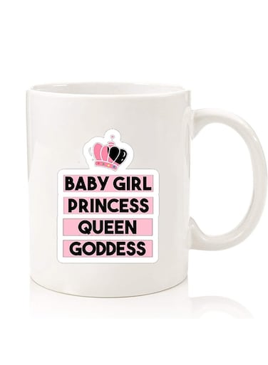 Premium Quality Two Sided Printed Coffee Mug Tea Cup For Home Office, Kids Men Women Baby Girl Princess white