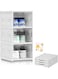 MedMad Shoe Storage Boxes, Shoe Storage Organzier, Foldable Shoes Boxes Clear Plastic Stackable, Shoes Organzier, Sturdy Shoe Box Storage Container, Foldable Shoe Rack Sneaker Container (3layer)