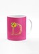 Designer Printed Coffee Mug 11oz Ceramic Personalised Gift Mugs Cup Custom Monogram Initial Letter Floral Pattern Alphabet D (Dark Pink Rose)