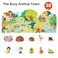 Mideer Reusable Puffy Sticker Book For Kids 2-4, Waterproof Sensory Play Activity Book For Toddlers (The Busy Animal Town)