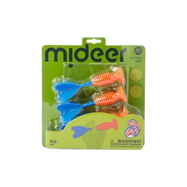 Mideer Suction Darts - 3Pcs, Safe Soft Rubber Darts With 20 Target Stickers, Sticks To Smooth Surfaces Like Glass, Walls &amp; Tiles, Durable Compact Design For Kids&rsquo; Hand-Eye Coordination &amp; Fun Play