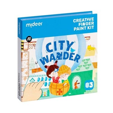 Mideer Finger Paints For Toddlers, Themed Washable Finger Paint Set For Kids, Art &amp; Craft Supplies, DIY Kit, Safe Non-Toxic, Creative Gift Activity For Boys Girls 2 Yrs + (Citi wander)