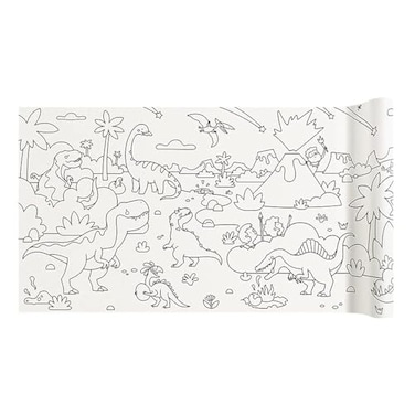 Mideer Children's Coloring Paper Roll For Kids, 400 * 40cm Large Coloring Poster For Toddlers, Stickable Drawing Paper Roll, DIY Painting Ideal Gift For Class Home Birthday Party, 160 GSM (Dinosaurs)