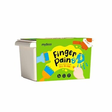 Mideer 49-Piece Safe Kids Paint Eco-Friendly Washable Finger Paints, Brushes, Apron, Drawing Tools Perfect For Toddlers, Beginners, Children's Art Projects DIY Learning Creative Art &amp; Crafts For Kids