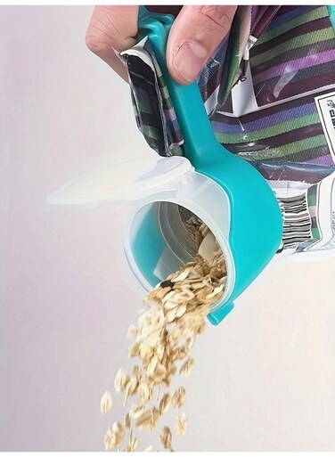 Food Sealing Clip with Pour Spout - Leak-Proof, Washable Plastic Bag Closure for Snacks &amp; Tea Food (Random Color)