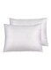 2-Piece Solid Pillowcases Satin White Housewife