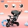 Lovely Baby Pedal Tricycle for Kids LB 565HC, Children Push Ride-on Trike with 360&deg; Seat Rotation &amp; Recline, Canopy for Infants 6-36M - Grey