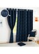 Story@Home Blackout Emboss Window Curtains 5 feet Long, Faux Silk, Thermal Insulated, Abstract Design Blackout Curtains for Living Room, 116 x 152 cm, Blue, 1 Piece, Perfect for Festive Gifting