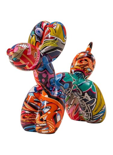 Benting Resin Dog Decoration, Doodle Balloon Dog Statue Decoration for Home Decor, Bookshelf TV Cabinet Decoration, Shelf Decoration for Home, Bedroom, Living Room and Office, Souvenir Gift