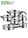 12PCS Stainless Steel pots and pans Kitchen Cookware Set Works with Induction Electric and Gas Cooktops Dishwasher Pots and Pans Kitchen Cooking Set with Stay-Cool Handles