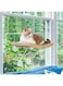 Cat Window Hammock, Sturdy Kitten Sunny Seat with Wooden Frame for Sunbath, Cat Window Bed Perch with 4 Suction Cups, Hold Pets Up to 18KG, 42 x 29 x 30 cm