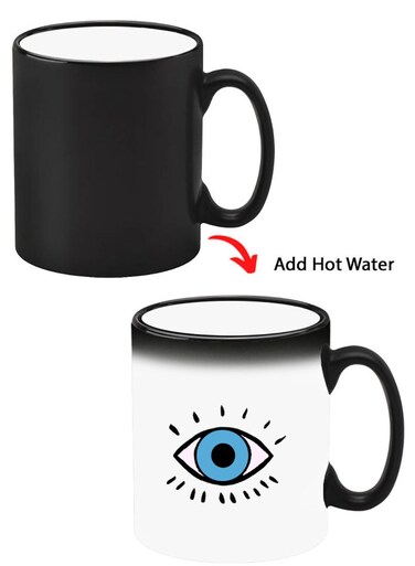 Color Changing Heat Sensitive Ceramic Mug, Image Revealed When HOT Liquid is Added! Eye B